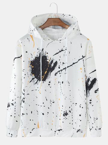 I found this amazing Mens All Over Ink Splatter Printing Casual Drawstring Hoodies with US$26.99,and 14 days return or refund guarantee protect to us. --Newchic Painting On Sweatshirts, Hoodie Painting, Painting Clothes, Textile Paint, Painting Hoodie, Drop Shoulder Hoodie, Diy Sweatshirt, Stylish Hoodies, Men Hoodies