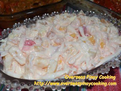 Fruit Salad Filipino Style, Buko Salad Recipe, Fruit Salad Filipino, Filipino Fruit Salad, Buko Salad, Filipino Party, Pagkaing Pinoy, Coconut Salad, Pinoy Dessert