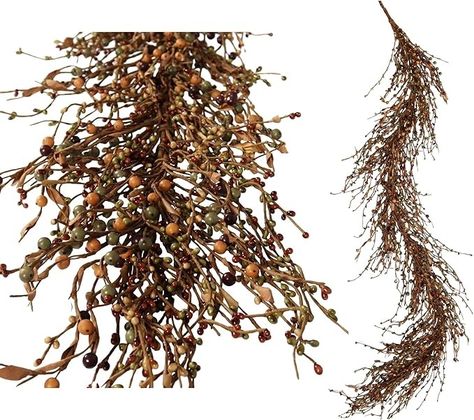 Amazon.com: Artificial Fall Pip Berry Garland - 6ft Rustic Autumn Decorations for Mantel, Thanksgiving, Harvest, and Farmhouse Decor - Perfect for Indoor Fall Wedding Centerpiece and Table Display DKGR : Home & Kitchen Thanksgiving Mantle Decor, Indoor Fall Wedding, Thanksgiving Mantle, Grapevine Garland, Pip Berry Garland, Berry Bouquet, Vine And Branches, Fall Fireplace, Beautiful Front Doors