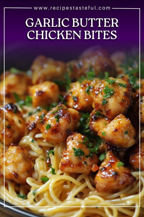 This quick and delicious Garlic Butter Chicken Bites with Lemon Parmesan Linguine combines tender chicken bites in a rich, garlicky butter sauce with perfectly cooked linguine, Parmesan cheese, and a hint of lemon for a refreshing zest. It’s a comforting yet vibrant dish that’s perfect for any weeknight dinner. Parmesan Linguine, Garlic Butter Chicken Bites, Butter Chicken Bites, Ideas Healthy Food, Food Ideas Healthy, Chicken Lo Mein, Lemon Butter Chicken, Lemon Garlic Chicken, Lo Mein