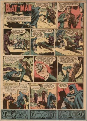 BAT - BLOG : BATMAN TOYS and COLLECTIBLES: 1940's BATMAN Sunday Comic Strip Pages, IN COLOR! Batman Comic Cover, Newspaper Comic Strip, Robin Comics, The Bat Man, Batman Toys, Batman Comic Books, Family Circus, Golden Age Comics, Retro Comic Book