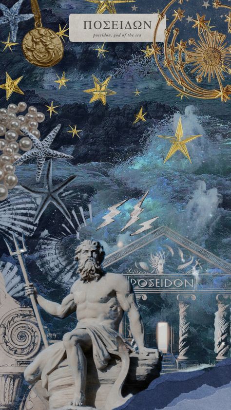 #wallpapercollage #wallpaper #poseidon #percyjackson #greekmythology Poseidon Wallpaper, Greek Mythology, Percy Jackson, Collage