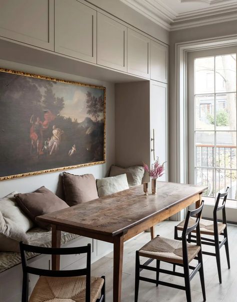 Bergen Residence by Studio DB | 1stDibs Studio Db, New York Brownstone, Dining Room Images, Brooklyn Townhouse, Plush Monkey, Brooklyn Design, Classic Fireplace, Gilded Frame, Crown Moldings