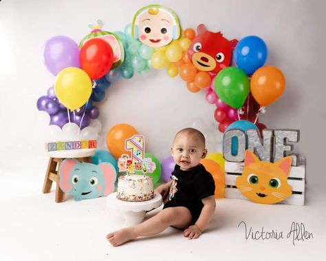 Cocomelon First Birthday Photoshoot, Cocomelon Birthday Photoshoot, Cocomelon Photoshoot Ideas, Cocomelon Photoshoot, Cocomelon Cake Smash, Cocomelon 2, Watermelon Smash, Birthday Chair, Cocomelon Theme