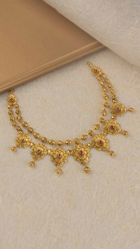 Gold Neck Jewellery, 22kt Gold Necklace, Gold Necklace In 10 Grams Indian, Gold Necklace Set 10 Grams, Dokiyu Design Gold, Gold Sitahar Design, Sitahar Necklace Gold, Neckless Gold Jewelry Simple, New Necklace Designs Gold