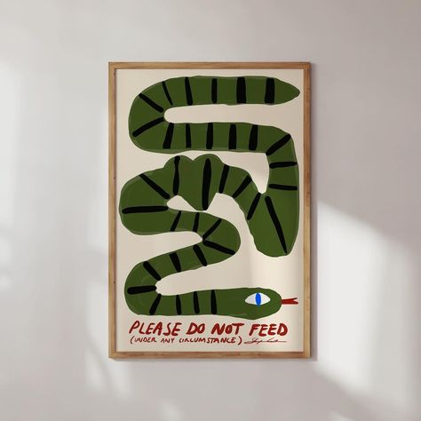 Snake Poster, Nail Room Ideas, Nail Room, Deco Wall, October 4, Red Envelope, Wall Deco, Animal Prints, Snakes