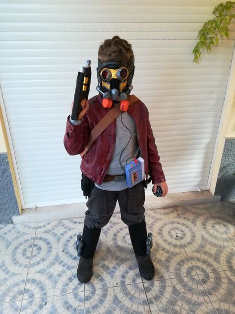 Star lord costume diy Boys Superhero Costumes, Guardians Of The Galaxy Costume Diy, Star Lord Costume Diy, Starlord Halloween Costume, Guardians Of The Galaxy Costumes Family, Starlord Costume, Star Lord Halloween Costume, Star Lord Helmet Diy, Gardians Of The Galaxy Costumes