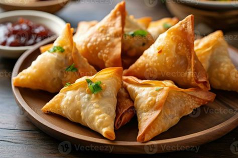 samosa in the kitchen table Food Photography AI Generated Samosa Photography, Table Food Photography, Photography Horizontal, Indian Food Photography, Lebanese Food, Table Food, Food Street, Street Foods, Snack Foods