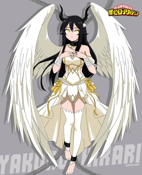 BNHA OC Fantasy AU - Yakuro Hikari Ver. by Shinyshipping on DeviantArt Horned Angel, Demon With Horns, Demon Horns, Fantasy Au, My Hero Academia Costume, Deep In The Forest, Oc Bnha, Oc Manga, Hero Costumes