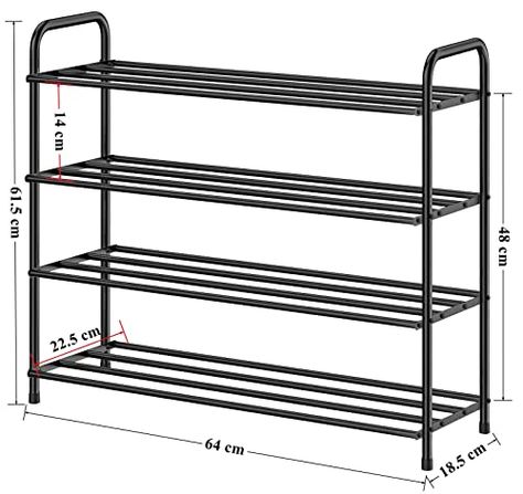 Buy Plantex GI Metal Shoe Rack/Shoe Stand/Storage Organizer - 4 Big Shelves - Stand (Black) at Best price Now - 2023 Check more at https://shopnow.americawebmart.com/buy-plantex-gi-metal-shoe-rack-shoe-stand-storage-organizer-4-big-shelves-stand-black-at-best-price-now-2023/ Iron Shoes Stand Design, Metal Shoe Rack Design, Shoe Rack Measurements, Big Shelves, Books Stand, Shoe Rack For Home, Shoe Stand, Welded Metal Projects, Metal Shoe Rack