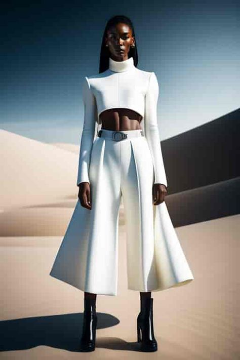 Lexica - Image similarity search results Futuristic Female Fashion, High Fashion Poses Editorial, Futuristic White Outfit, Futuristic Design Fashion, White Futuristic Outfit, Futuristic Outfit Ideas, Futuristic Outfits Women, Future Fashion Women, Structured Clothing