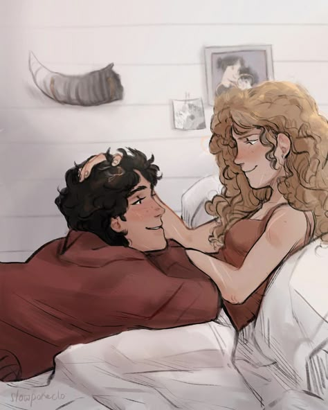 Percabeth Wedding Fanart, Percabeth Pregnant, Percabeth Fanart, Percabeth Fan Art, Percy Annabeth, Percy Jackson Drawings, Percy Jackson Annabeth Chase, Harry Potter Percy Jackson, Percy Jackson Fanart