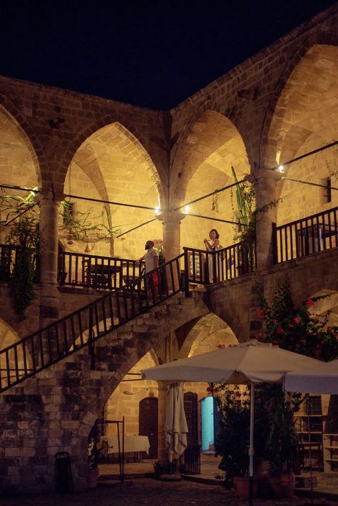 Old walled city near Kyrenia Gate in Nicosia, dark brick and lit up archways at night Nicosia Cyprus, Visit Cyprus, Mountain Village, Walled City, Hidden Beach, Cyprus, Unesco World Heritage Site, Most Beautiful Places, World Heritage Sites