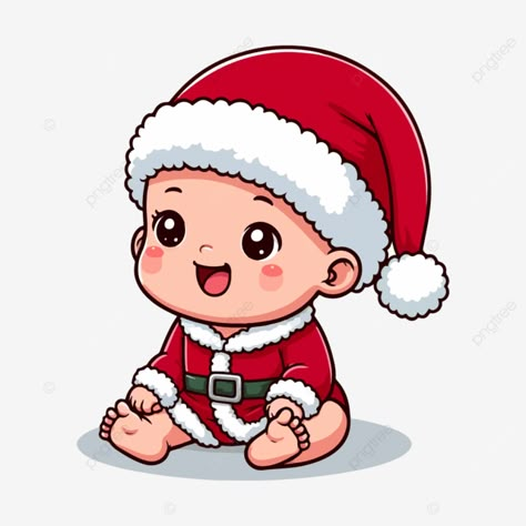 vector illustration of an adorable baby wearing a santa outfit christmas day baby adorable png Abc Clipart, Santa Outfit, Baby Drawing, Outfit Christmas, Baby Cartoon, Santa Baby, Drawings Simple, Png Transparent Background, Adorable Baby