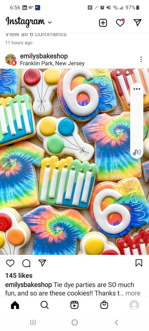 Tie Dye Birthday Cookies Decorated, Tie Dye First Birthday Party, Tie Dye Cookies Decorated, Tie Dye Birthday Cookies, Tie Dye Sugar Cookies, Tye Dye Cookies, Tie Dye Party Ideas, Tie Dye Cookies, Birthday Cookies Decorated