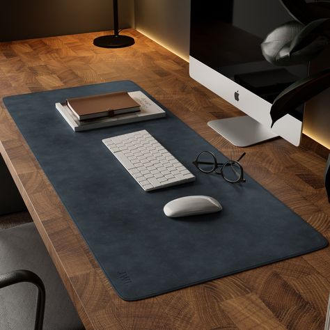 Looking for a perfect addition to your desk? Our leather desk pad is a sophisticated and functional accessory designed to enhance your workspace. Crafted from high-quality leather, it provides a smooth and protective surface for your desk. This pad not only adds a touch of elegance to your office environment but also safeguards your desk from scratches, spills, and daily wear and tear. With its sleek design and practicality, a leather desk pad combines style and utility to create an organized an Leather Desk Mat, Men Desk, Stylish Desk Accessories, Office Decor Desk, Leather Desk Pad, Custom Desk, Large Mouse Pad, Stylish Desk, Decor Desk