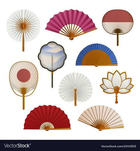 Hand Fan Illustration, Hand Fan Design, Fan Illustration, Paper Accessories, Fan Drawing, Antique Fans, Paper Fan, Japanese Fan, Hand Fans