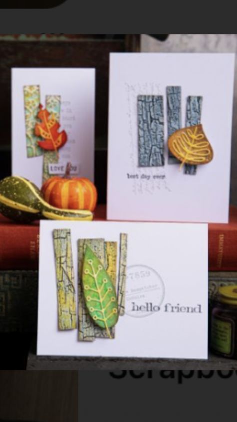 Card Sketches Templates, Tim Holtz Dies, Leaf Cards, Tim Holtz Sizzix, Nature Tree, Embossing Folders, Fall Cards, Card Sketches, Hello Friend