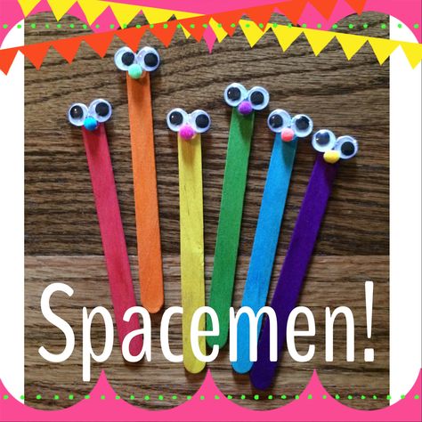 Made a new set of Spacemen for our firsties that need help using fingerspaces when they are writing! They can also be used as mini pointers for reading! Diy Classroom Pointer, Not A Stick Book Activities, Reading Pointers For Kids, Pointer Sticks For Reading, Book Mark With Ice Cream Stick, Reading Pointers, After School Club Activities, Readers Workshop Kindergarten, Pizza Cartoon