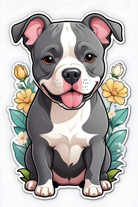 Pitbull Drawing, Dog Caricature, Pitbull Art, Baby Animal Drawings, Cute Animal Clipart, Dog Illustration, Dessin Adorable, Dog Drawing, Animal Clipart