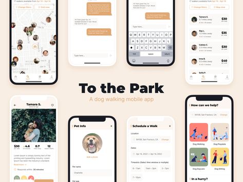 Dog Apps, Pet Services Business, Walking App, Ux Portfolio, Dog Walking Services, App Design Layout, Ux App Design, Fit App, App Logo