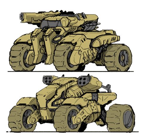 ArtStation - Offroad sketches 3941, Eldar Safin Car Stunt, Dieselpunk Vehicles, Sci Fi Tank, Concept Vehicles Sci Fi, Space Ship Concept Art, Computer Game, Concept Car Design, Army Vehicles, Robots Concept