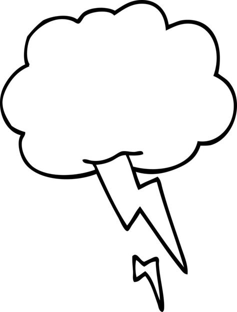 line drawing cartoon storm cloud with lightning Cloud Drawing Easy, Storm Cloud Drawing, Storm Drawing, Cloud With Lightning, Lightning Drawing, تزيين دفاتر, Black And White Cartoon, Cloud Drawing, Black Lightning