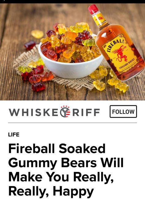 Fireball Gummy Bears, Fireball Gummy Bears Recipe, Fireball Gummies, Fireball Shots Recipes, Boozy Gummies, Fireball Gift Ideas, Boozy Candy, Margarita Shots, Fireball Whiskey Recipes