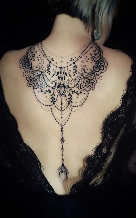 Lace Shoulder Tattoo, Chest Neck Tattoo, Black Lace Tattoo, Lace Sleeve Tattoos, Lace Tattoos, Lace Tattoo Design, Throat Tattoo, Neck Tattoos Women, Girls Tattoo