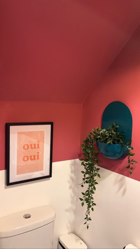 Colour is Bohemian Raspberry from Wilkos - took a few layers but dried down super flat matte. Downstairs Toilet, Oui Oui, Future House, Bathroom Design, Raspberry, Pink