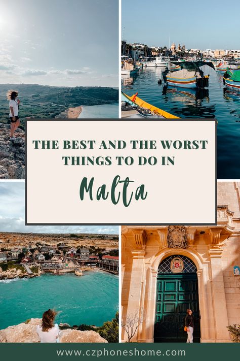 A collage of some highlights and disappointments from my trip to Malta Malta With Kids, Malta Travel, My Top 3, Least Favorite, Activities To Do, 3 Things, Worth It, Where To Go, Malta