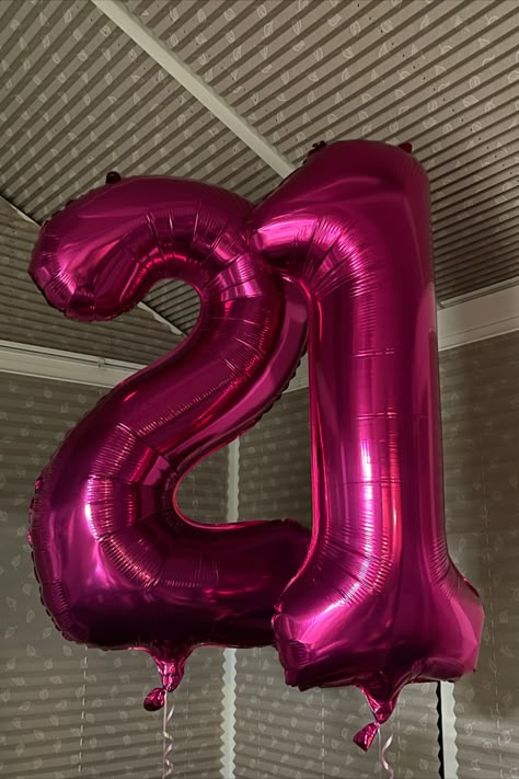 Pink 21 Balloons, 21st Birthday Ideas Pink Theme, Pink And Black 21st Birthday Party, Neon 21st Birthday Party, Y2k 21st Birthday, 21st Birthday Pink Theme, 21st Birthday Ideas Pink, Barbie 21st Birthday Party, Hot Pink 21st Birthday