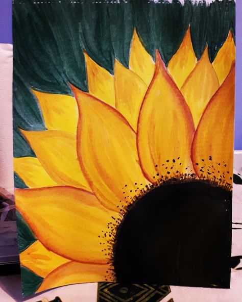 #simplepaintingideas Sunflower Painting Easy, Easy Sunflower Painting, Paper Art Design, Canvas Art Projects, Art Painting Tools, Hippie Painting, Easy Canvas Art, Easy Canvas Painting, Canvas Painting Designs