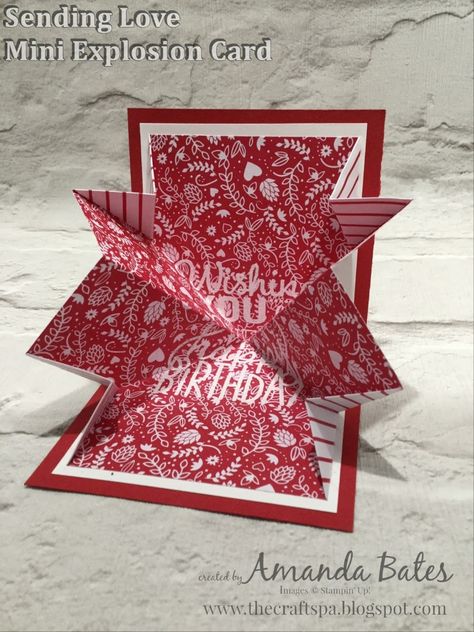 The Craft Spa - Stampin' Up! UK independent demonstrator : Mini Explosion Card for Fancy Fold Friday Explosion Card, Origami Bag, Card Making Templates, Box Tutorial, Homemade Christmas Cards, Sending Love, Shaped Cards, Bag Tutorial, Explosion Box