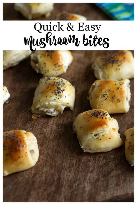 Mushroom Logs are a quick and easy appetizer you can throw together at the last minute and are guaranteed success, perfect for any party or get together. #appetizer #crescentrolls #mushrooms #butterandbaggage Crescent Roll Appetizers Cream Cheese, Mushroom Logs, Roll Appetizers, Mushroom Bites, Crescent Roll Appetizers, Cream Cheese Appetizer, Cream Cheese Crescent Rolls, Cheese Crescent Rolls, Quick And Easy Appetizers