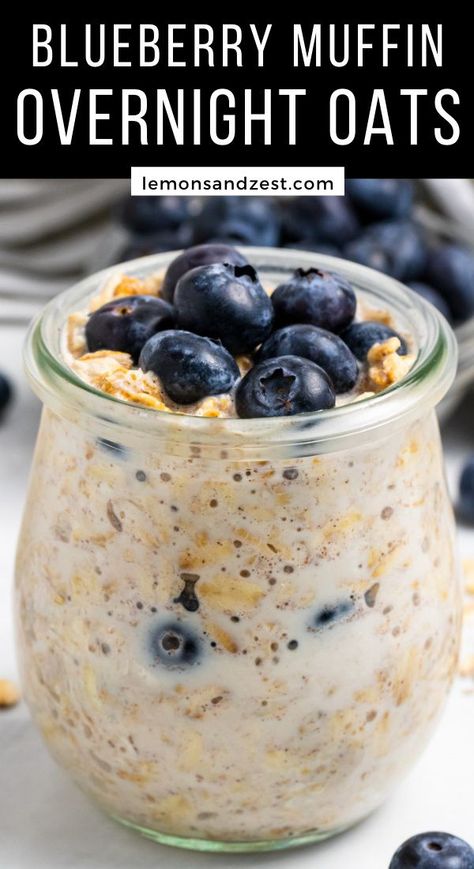 Blueberry Muffin Overnight Oats, 5 Minute Breakfast, Healthy Meal Prep Breakfast, Cold Oats, Overnight Oats Recipe Easy, Overnight Oats With Yogurt, Best Overnight Oats Recipe, Blueberry Overnight Oats, Bowl Of Oatmeal