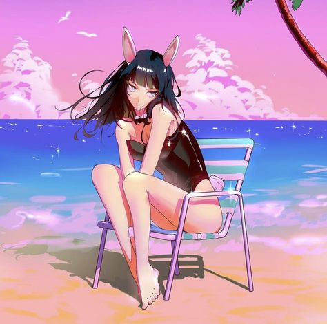 Emily Ratajkowski Beach, Vinne Art, Vaporwave Art, Gamer Pics, Cyberpunk Art, 90s Anime, Retro Aesthetic, Anime Inspired, Anime Background