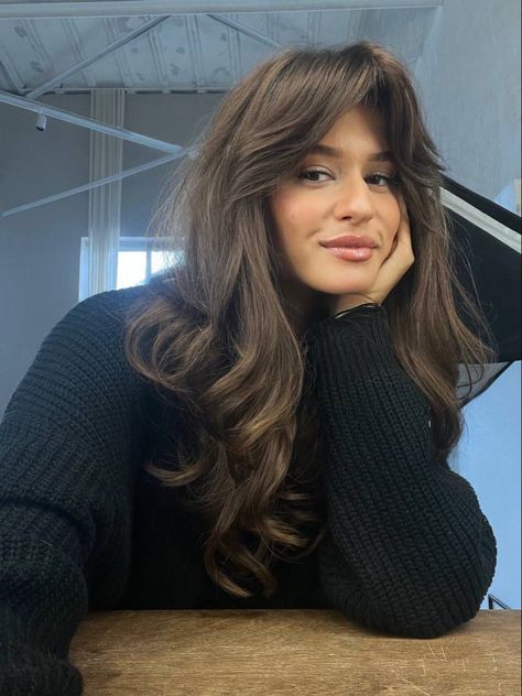 Layered Long Brown Hair, Lots Of Layers Haircut, Curly Butterfly Haircut, Bombshell Hair, Butterfly Haircut, Hairstyles Inspiration, Diy Hair Masks, Brown Hair Looks, Brown Hair Inspo