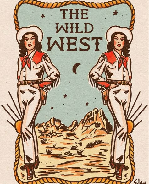 Ranch Aesthetic, Horses Ranch, Cowgirl Poster, American Traditional Tattoo Ideas, Traditional Tattoo Ideas, Western Posters, Western Artwork, Cowboy Aesthetic, Theme Tattoo