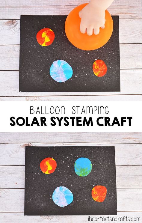 Balloon Stamping Solar System Craft For Kids Solar System Craft, Outer Space Crafts, Planet Crafts, Space Activities For Kids, Space Crafts For Kids, Space Solar System, Solar System Projects, Solar System Crafts, Planet Art