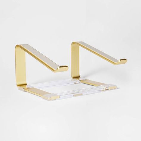 Acrylic Laptop Riser Gold - Threshold™ : Target Gold Office Decor, Room Wishlist, Laptop Riser, Gold Office, Study Area, College Room, Dorm Room Inspiration, Preppy Room Decor, Preppy Room