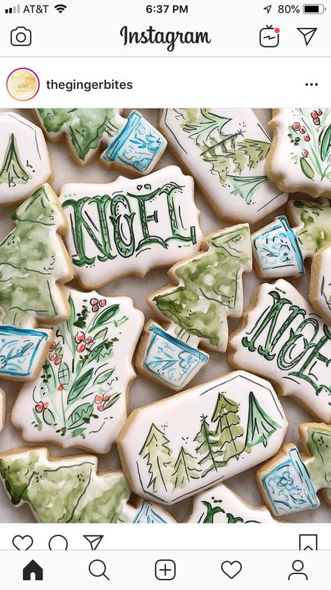 Watercolor Sugar Cookies, Christmas Spritz Cookies, Painted Sugar Cookies, Watercolor Cookies, Sugar Cookie Royal Icing, Paint Cookies, Pretty Cookies, Cookie Party, Xmas Cookies