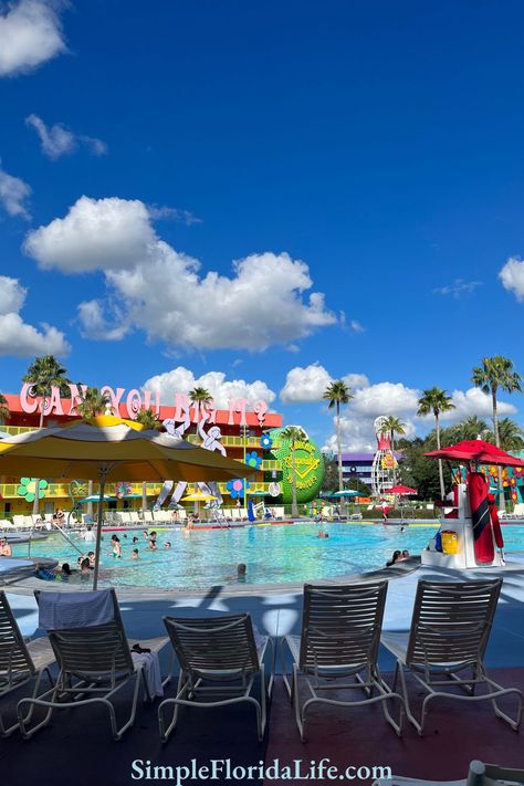 Hippy Dippy Pool at Pop Century Resort, Disney Pop Century Resort Pictures, Pop Century Disney World, Florida Disneyland, Disney Value Resorts, Pop Century Resort, Disney Hotel, Disneyland World, Pop Century, Disney Resort Hotels