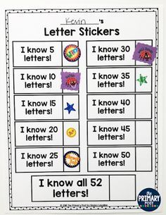 Letter Assessment, Kindergarten Goals, Kindergarten Assessment, Data Binders, Reading Recovery, Data Notebooks, Kindergarten Letters, Exit Tickets, Teaching Letters