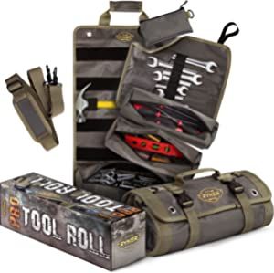 Gift for him- Tools Roll Up Tool Bag, Small Tool Pouch, Wrench Roll, Tool Roll Bag, Tool Bag Organization, Canvas Tool Bag, Leather Tool Roll, Wrench Organizer, Tool Pouches