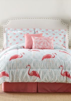 Home Accents Flamingo 6-Piece Bed-In-A-Bag - Pink - Twin Flamingo Bedding, Linen Comforter, Twin Comforter Sets, Flamingo Decor, Basket And Crate, Home Decor Baskets, King Comforter Sets, Bed In A Bag, Queen Comforter Sets