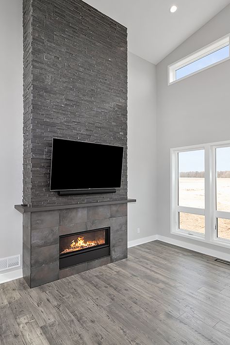 Floor Fireplace, Grey Floor, Heartland, Living Rooms, House Ideas, The Neighbourhood, Fireplace, Architecture, Living Room