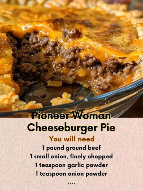 Pioneer Woman Cheese Burger Pie, Pioneer Woman Cheeseburger Pie, Cheese Burger Pie, Pioneer Woman Recipes Dinner, Cheeseburger Pie, Jiffy Cornbread, Shepherds Pie Recipe, Mince Recipes, Pioneer Woman Recipes