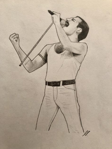 Freddie Mercury Drawing, Mercury Drawing, Queen Drawing, Beatles Art, Freddy Mercury, All Might, Queen Band, Dark Art Illustrations, Jack Russell Terrier