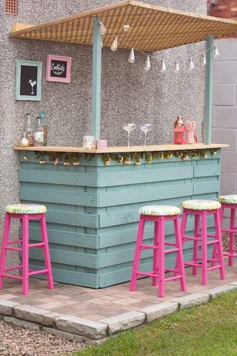 We Made a Cocktail Bar! Store Shelves Design, Diy Outdoor Bar, Amazing Backyard, Shelves Design, Deck Decorating Ideas On A Budget, Deck Decorating Ideas, Store Shelves, Budget Diy, Deck Decorating